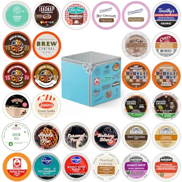 Variety Pack: Coffee, Tea, Hot Chocolate & Cappuccino, 30 Pods