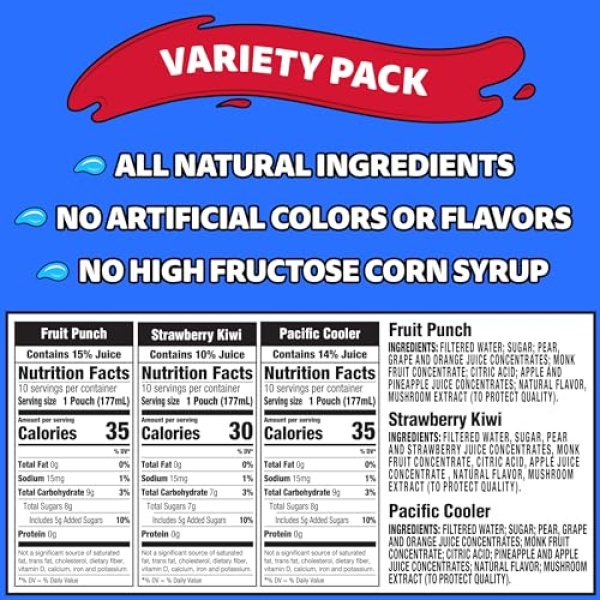 Capri Sun Fruit Punch Variety Pack, 30 ct, 177 ml Pouches