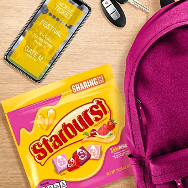STARBURST FaveReds Fruit Chews, Sharing Size, 442g Bag