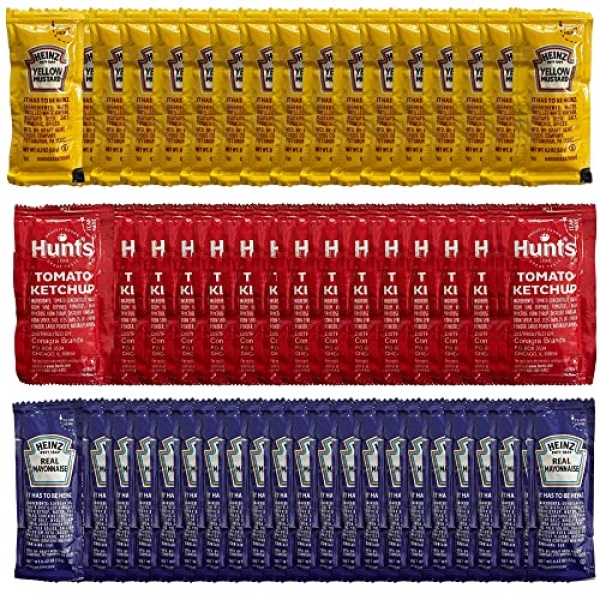 RiverBlue Ketchup Mustard Mayo Packets (150 Pack)