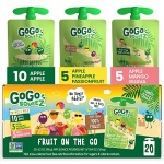 GoGo squeeZ Fruit Variety Pack, 90g, Pack of 20