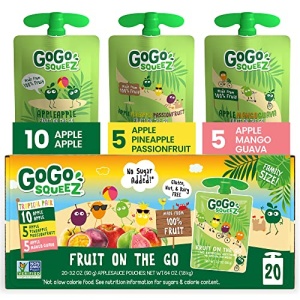 GoGo squeeZ Fruit Variety Pack, 90g, Pack of 20