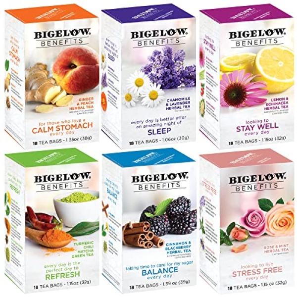 Bigelow Wellness Teas Variety Pack, 108 Tea Bags