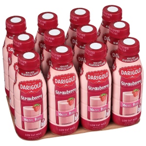 Darigold Strawberry Low Fat Milk, 1% - 414 ml, 12 pack