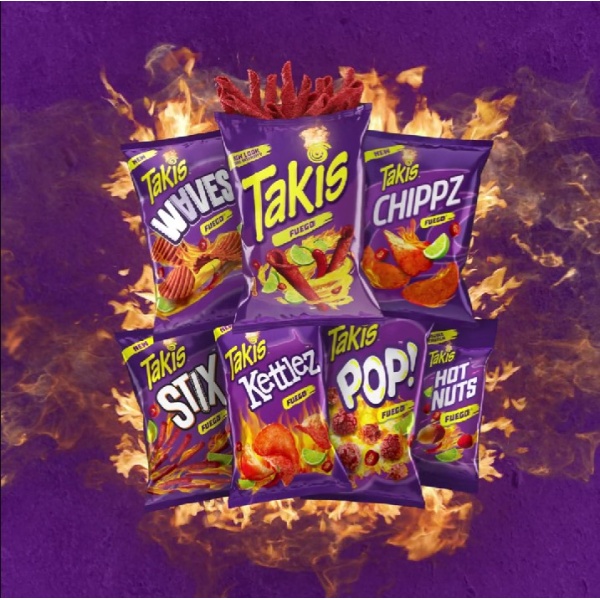 Takis Fuego Mini 25pc, 35g Hot Chili & Lime Tortilla Chips