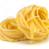 Italian egg pasta nest isolated on white background